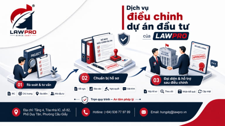 Dịch vụ điều chỉnh dự án đầu tư của LAWPRO